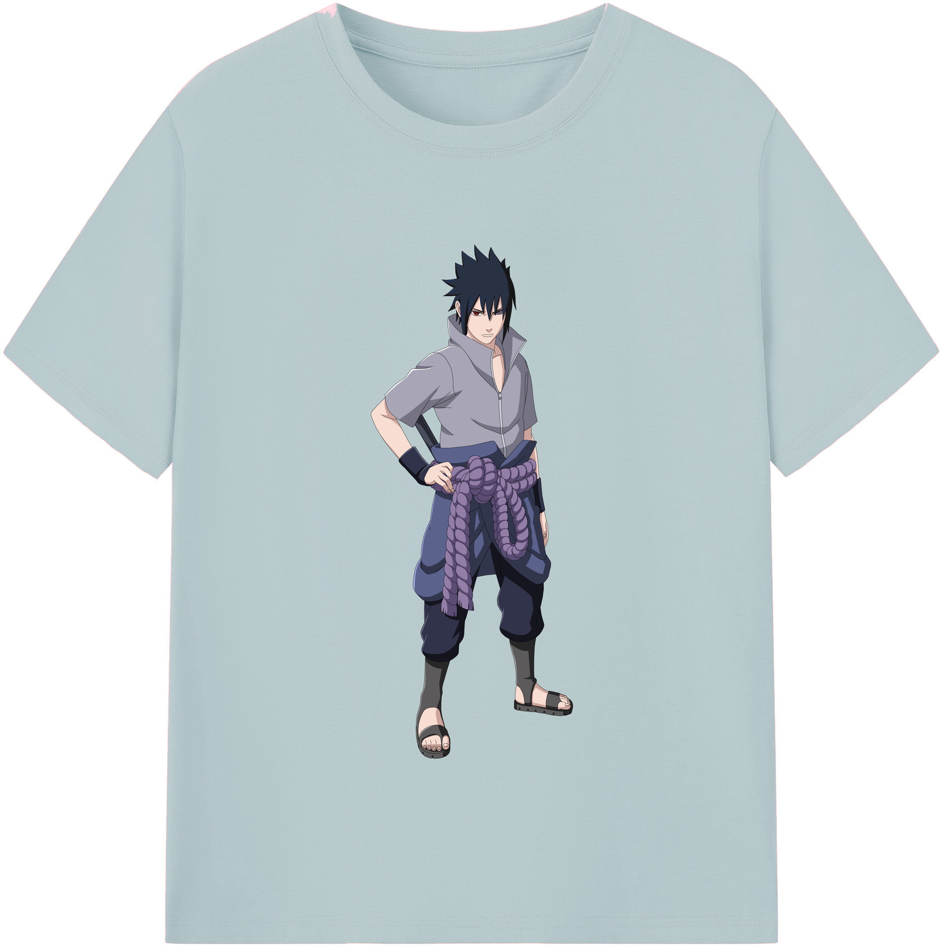 （画像用） NARUTO -ナルト- うちは サスケ Uchiha Sasuke 綿100％半袖Tシャツ（フロントプリント）